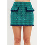 Women's Fringed Tweed Mini Skirt