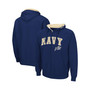 Men's Navy Navy Midshipmen Arch and Logo 3.0 Full-Zip Hoodie