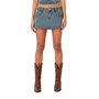 Women's Studded Low Rise Washed Mini Denim Skirt