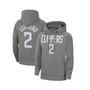 Men's Kawhi Leonard Gray LA Clippers 2020/21 Earned Edition Name and Number Pullover Hoodie