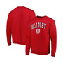 Men's Red Bradley Braves Arch Over Logo Pullover Sweatshirt