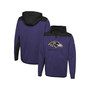 Men's Purple Baltimore Ravens Combine Authentic Hard Hitter Pullover Hoodie