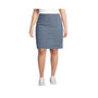 Women's Plus Size Mid Rise Elastic Waist Pull On Chambray Skort