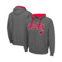 Men's Charcoal Wisconsin Badgers Big and Tall Full-Zip Hoodie