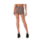 Women's Fold Over Knitted Low Waist Mini Skirt