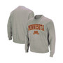 Men's Heather Gray Minnesota Golden Gophers Arch Logo Crew Neck Sweatshirt