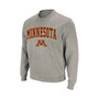 Men's Heather Gray Minnesota Golden Gophers Arch Logo Crew Neck Sweatshirt