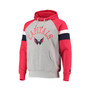 Men's Heathered Gray and Red Washington Capitals Homerun Raglan Pullover Hoodie