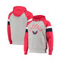 Men's Heathered Gray and Red Washington Capitals Homerun Raglan Pullover Hoodie