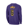 Men's Brand LeBron James Purple Los Angeles Lakers Statement Name and Number Pullover Sweatshirt