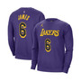 Men's Brand LeBron James Purple Los Angeles Lakers Statement Name and Number Pullover Sweatshirt