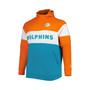 Men's Aqua Miami Dolphins Big and Tall Throwback Colorblock Fleece Raglan Pullover Hoodie