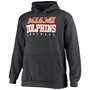 Men's Big and Tall Heathered Charcoal Miami Dolphins Practice Pullover Hoodie