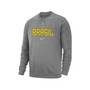 Men's Heather Gray Brazil National Team Lockup Club Pullover Sweatshirt
