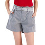 Women's Striped Belted Paper-Bag Shorts