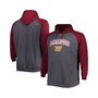 Men's Branded Burgundy, Heathered Charcoal Washington Football Team Big and Tall Lightweight Raglan Pullover Hoodie