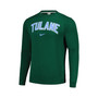 Men's Green Tulane Green Wave Arch Club Fleece Pullover Sweatshirt