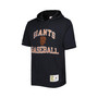 Men's Black San Francisco Giants Cooperstown Collection Washed Fleece Pullover Short Sleeve Hoodie