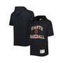 Men's Black San Francisco Giants Cooperstown Collection Washed Fleece Pullover Short Sleeve Hoodie