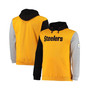 Men's Black, Gold-Tone Pittsburgh Steelers Big and Tall Pullover Hoodie