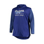 Men's Royal, Heathered Royal Los Angeles Dodgers Big and Tall Wordmark Club Pullover Hoodie