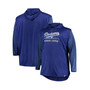 Men's Royal, Heathered Royal Los Angeles Dodgers Big and Tall Wordmark Club Pullover Hoodie