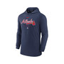 Men's Heather Navy Atlanta Braves Authentic Collection Early Work Tri-Blend Performance Pullover Hoodie