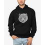 Men's Word Art Bear Face Hooded Sweatshirt