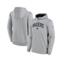 Men's Silver Las Vegas Raiders Sideline Athletic Stack Performance Pullover Hoodie
