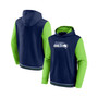 Men's Branded College Navy and Neon Green Seattle Seahawks Block Party Pullover Hoodie