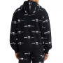 Men's Relaxed Fit Zip-Front Allover Logo Print Hoodie