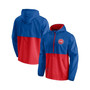 Men's Branded Blue, Red Detroit Pistons Anorak Block Party Windbreaker Half-Zip Hoodie Jacket