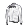 Men's Silver Las Vegas Raiders Metallic Bomber Full-Snap Jacket