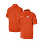 Men's Orange Clemson Tigers Coaches Half-Zip Short Sleeve Jacket