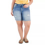 Trendy Plus Size Cuffed Denim Bermuda Shorts