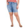 Trendy Plus Size Cuffed Denim Bermuda Shorts