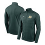Men's Green Oakland Athletics Team Logo Element Performance Half-Zip Pullover Jacket