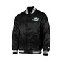 Men's Black Miami Dolphins Locker Room Satin Varsity Full-Snap Jacket