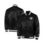 Men's Black Miami Dolphins Locker Room Satin Varsity Full-Snap Jacket
