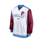 Men's White, Light Blue Philadelphia Phillies Rewind Warmup V-Neck Pullover Jacket