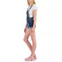 Juniors' Crisscross-Back Cuffed Denim Shortalls