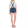 Juniors' Crisscross-Back Cuffed Denim Shortalls