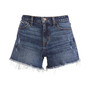 Women's Relaxed Cut-Off Denim Midi Shorts