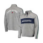 Men's Heather Gray Seattle Seahawks Mario Quarter-Zip Jacket