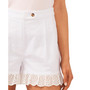 Women's Mid-Rise Lace Trim Button-Front Shorts