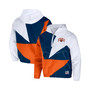 Men's NFL X Staple Orange and Navy Chicago Bears Pop Over Half-Zip Nylon Colorblocked Anorak