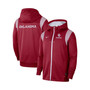 Men's Crimson Oklahoma Sooners 2022 Sideline Lockup Performance Full-Zip Hoodie Jacket