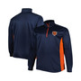 Men's Navy and Orange Chicago Bears Big and Tall Quarter-Zip Jacket