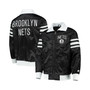 Men's Black Brooklyn Nets The Captain Ii Full-Zip Varsity Jacket