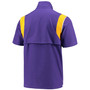Men's Purple LSU Tigers 2021 Coaches Short Sleeve Quarter-Zip Jacket